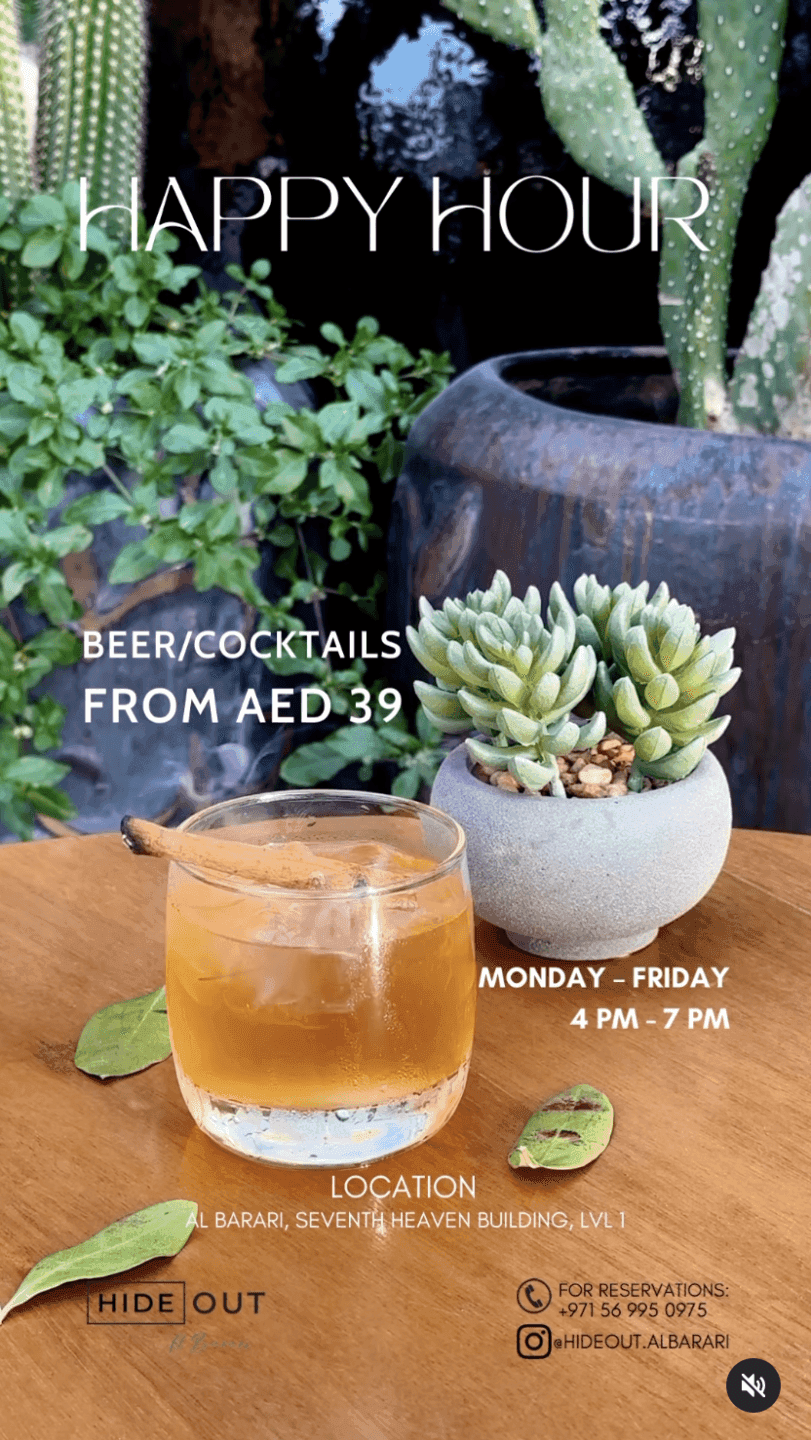 Al Barari Happy Hours list image