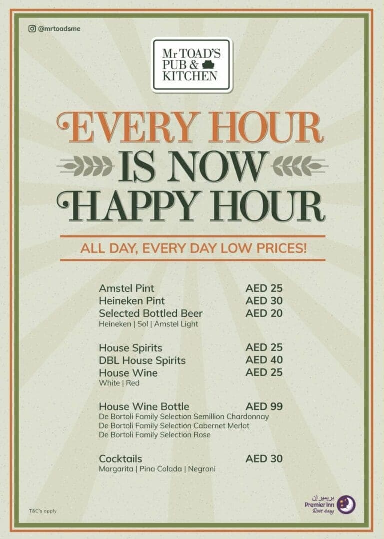 EVERY HOUR IS NOW HAPPY HOUR deal image