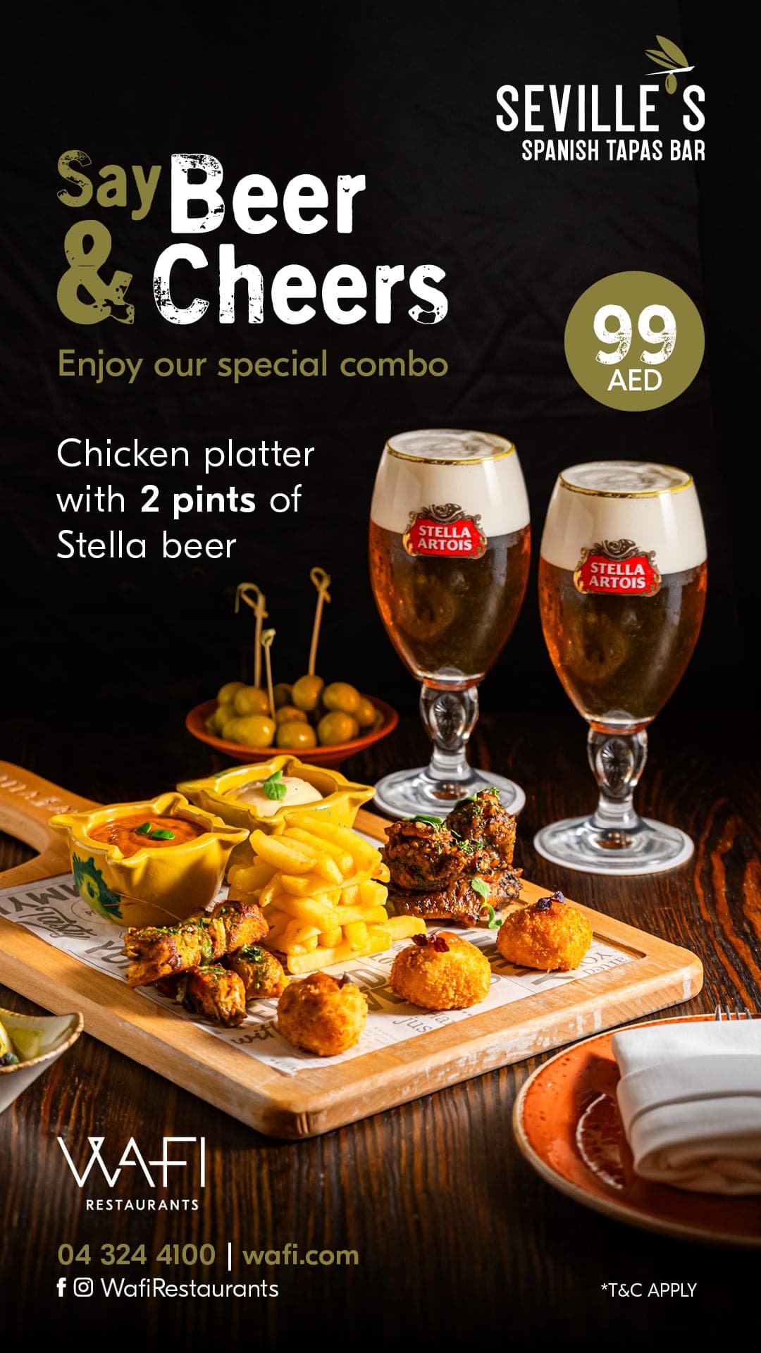 Say Beer & Cheers: Chicken Platter and Beer deal image