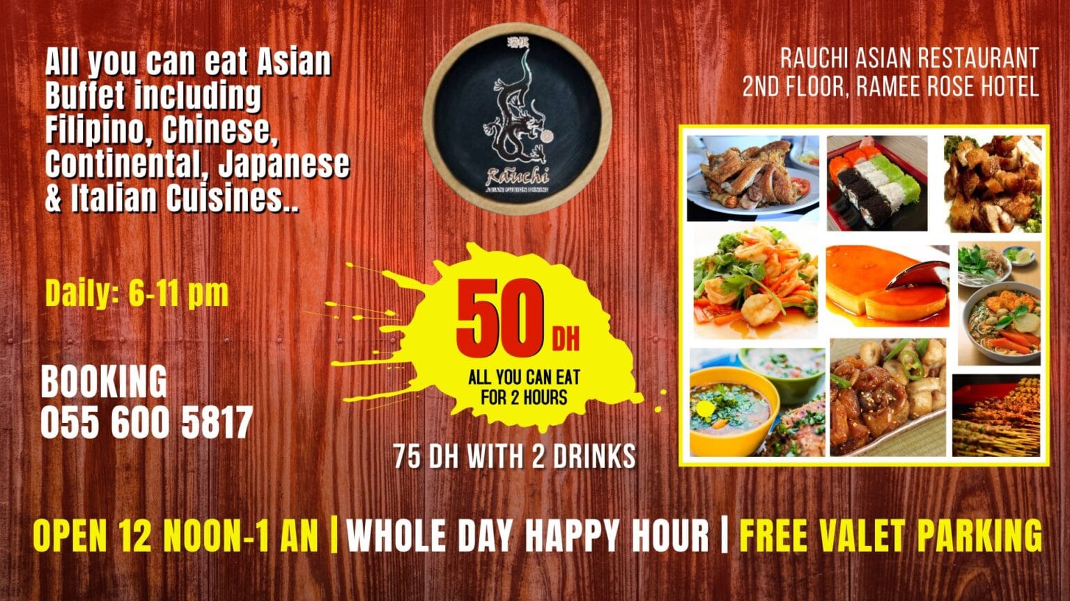 All You Can Eat Buffet Rauchi Ramee Rose Hotel dizzer