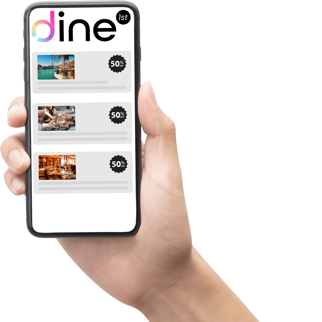 Home 33 Dine 1st Phone Mockup Phone in Hand