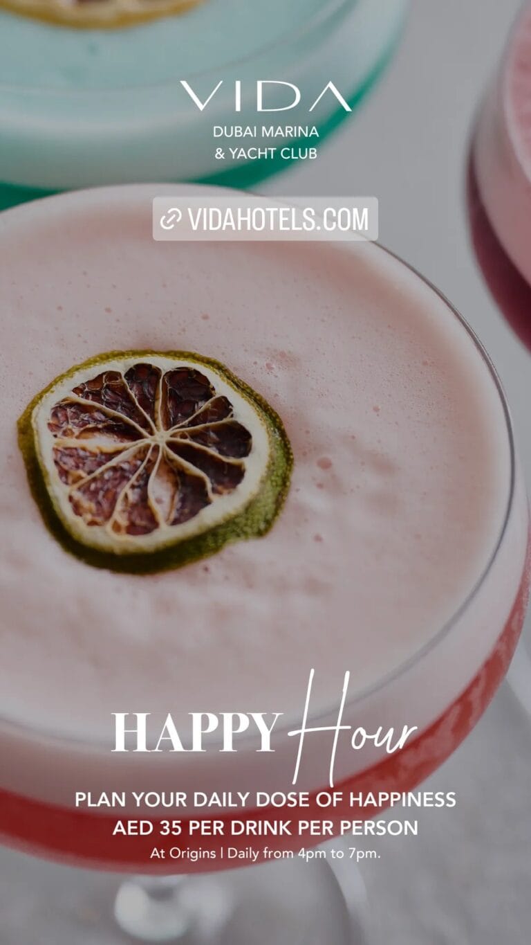 Happy Hour at Origins - Origins - Vida Dubai Marina & Yacht Club - dizzer