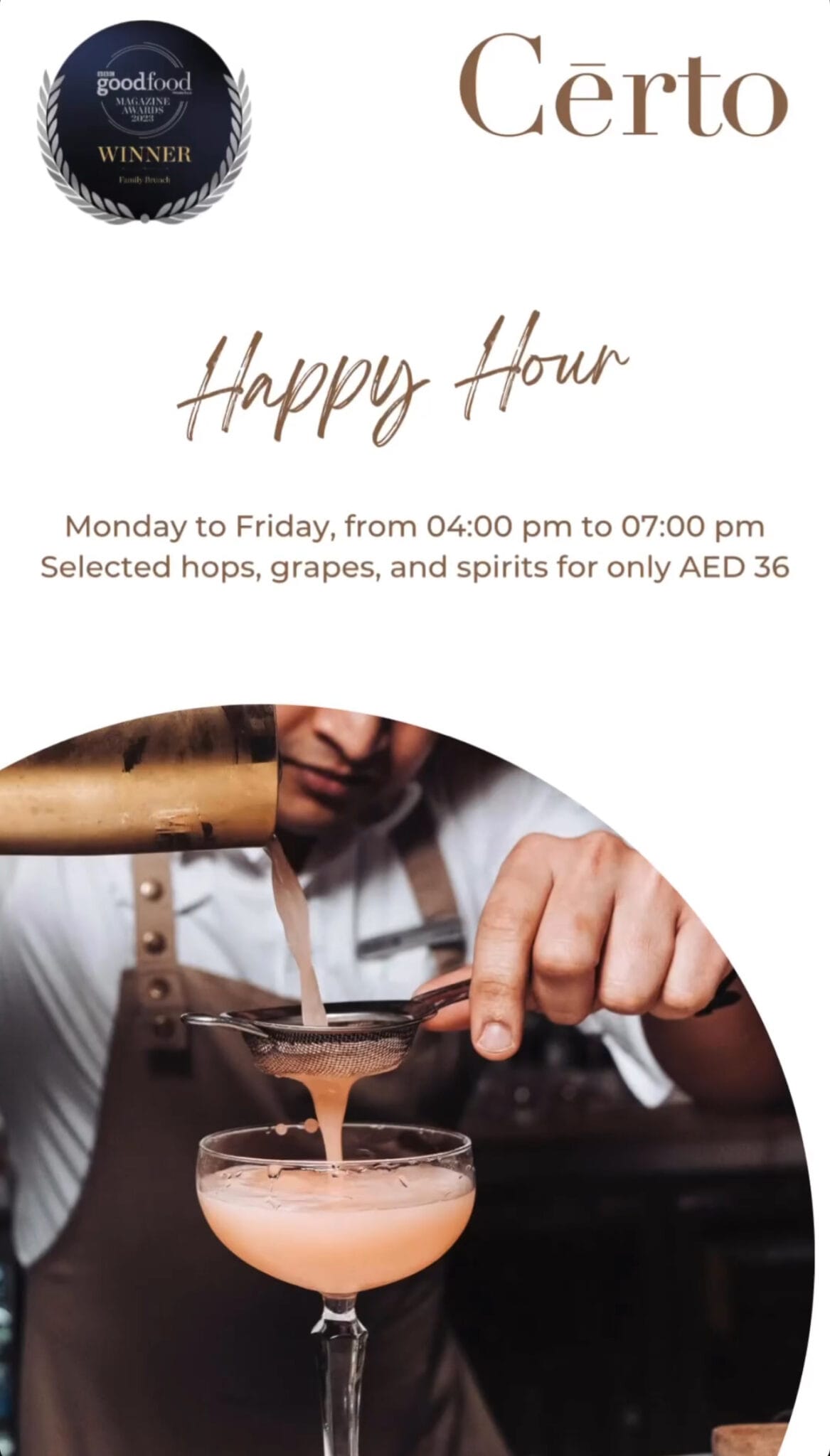 Happy Hour Certo Italian Restaurant Radisson Blu dizzer