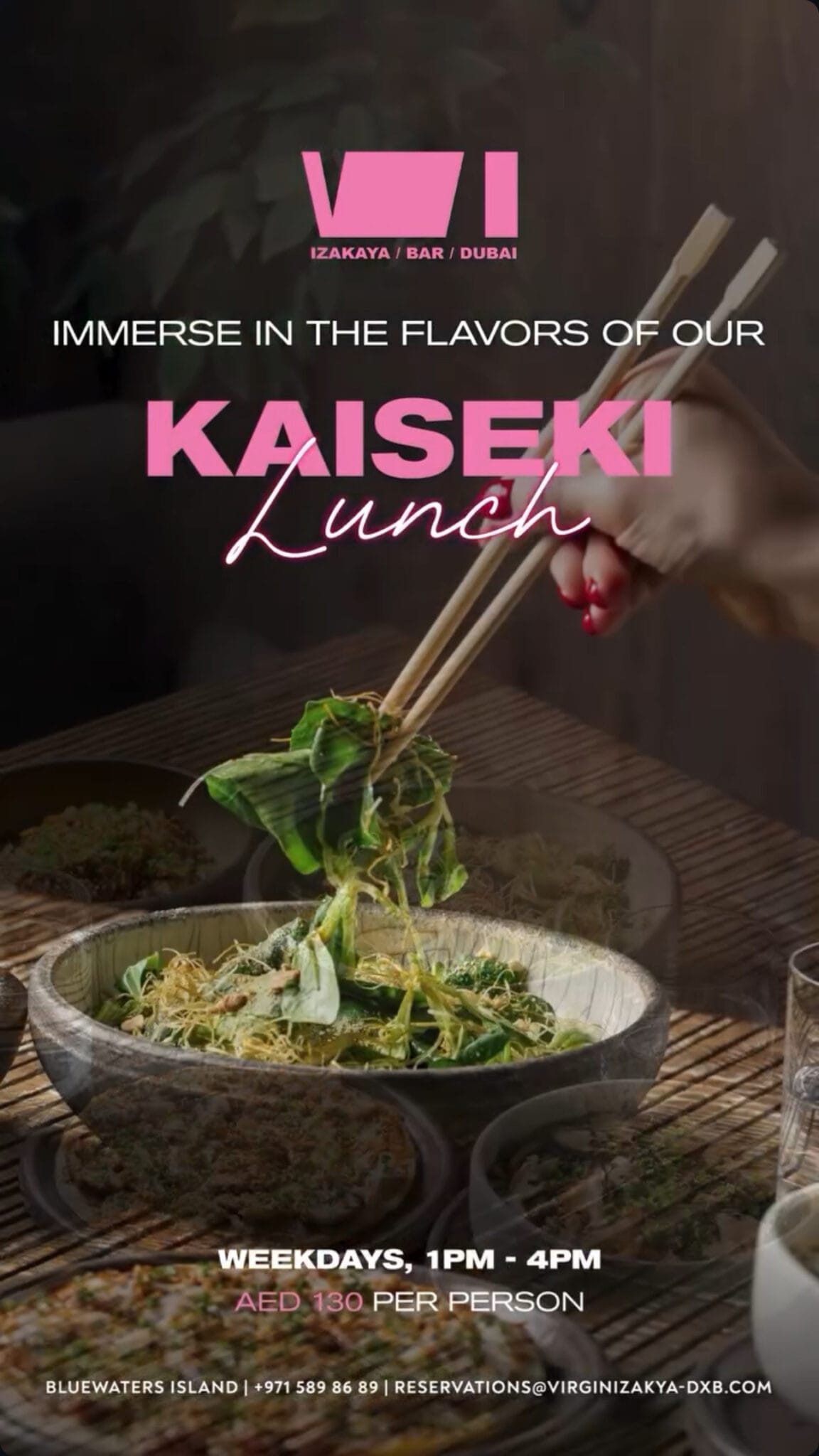 KAISEKI LUNCH Virgin Izakaya Dubai Bluewaters Island dizzer